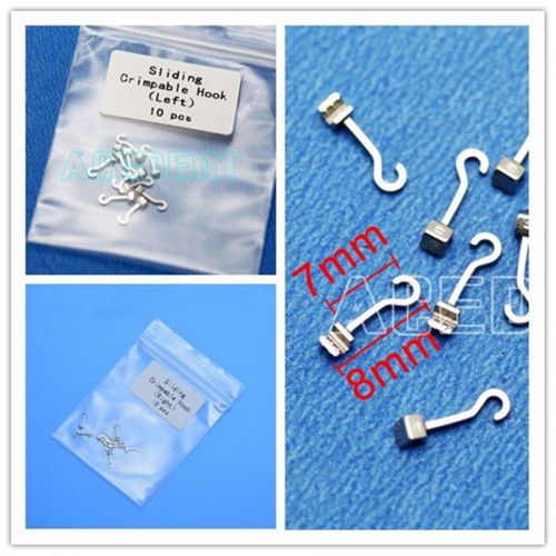 100 pcs dental crimpable hook long curved question mark left &amp; right orthodontic for sale