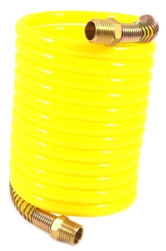 Forney 75417 Recoil Air Hose, Yellow Nylon with 1/4-Inch Male NPT Fittings, 1