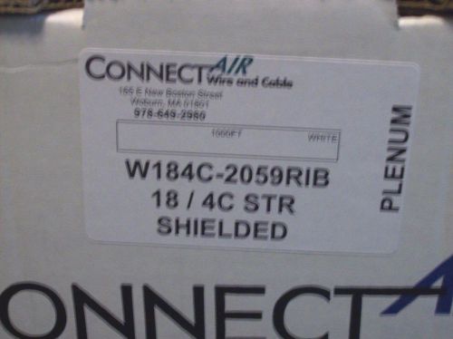 Connect air  plenum w184c-2059 rib 18/4c  str shielded white cable 1000 ft for sale