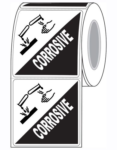 4&#034; x 4&#034; &#034;Corrosive&#034; Subsidiary Risk Label Compulabel (821913)