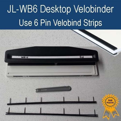 Desktop manual 6 pin velobind machine (jl-wb6) - including 10 free strips for sale