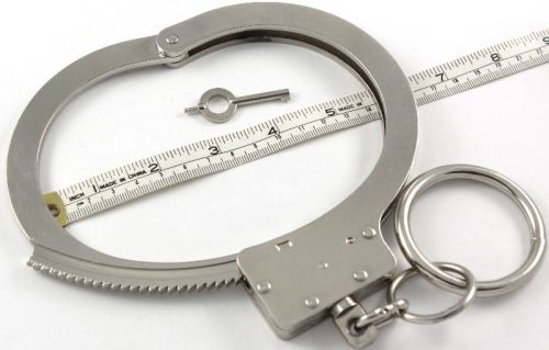 Steel Handcuffs Collar Neck Restraint Handcuff Bondage Necklace Double Locks New