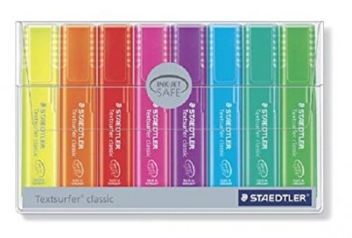 Staedtler Highlighter Textsurfer Classic Inkjet Safe x 8 Multi Color