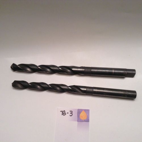 Lot of 2 HSS Cle-Forge Drills 9/16&#034; &amp; 17/32&#034; 2 Flute Straight 9/16&#034; Shank