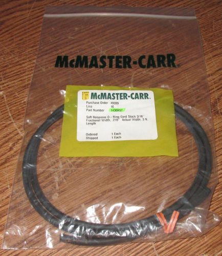 Soft Neoprene O-RING CORD Stock 3/16&#034; Fract. Wdh .210&#034; Act Wdt 3&#039; McMaster-Carr