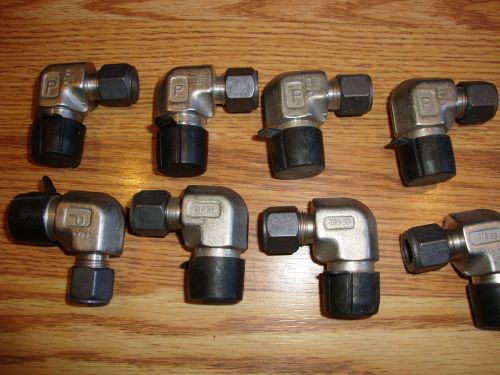 (8) NEW PARKER CPI 6-8 CBZ 316SS 3/8&#034; TUBE X 12&#034; MALE NPT ELBOW FITTINGS