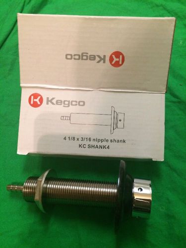 Kegco KC SHANK4 Long Shank with Nipple Assembly-3/16&#034; I.D. Bore, 4-1/8&#034;, Brass