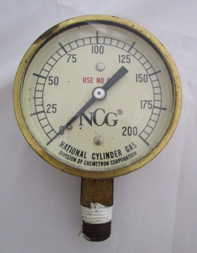 Vintage NCG National Cylinder Gas Gauge 0-200 - Chemetron Corp