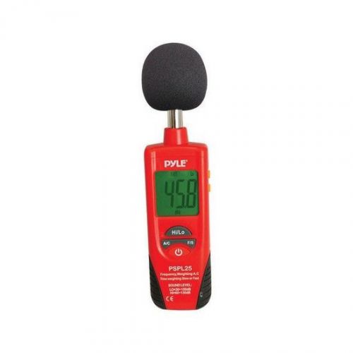 Pyle PSPL25 Sound Level Meter w/A &amp; C Frequency Weighting Red &amp; Black