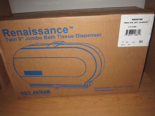 San jamar r4000 twin jumbo roll toilet paper dispenser, black (san r4000tbk) for sale