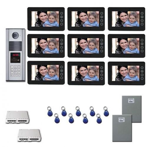 Multi-Tenant Video Intercom Nine - 7&#034; Monitors Kit