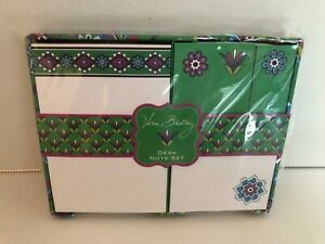 VERA BRADLEY EMERALD PAISLEY PATTERN DESK NOTE SET, NIP