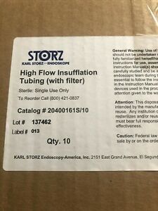1 CASE / 10  KARL STORZ HIGH FLOW INSUFFLATION TUBING WITH FILTER 20400161S /10