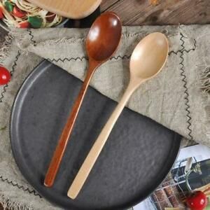 Non Stick Pastel Mixing Spoon Wooden Kitchen Cooking Serving Handle Tool V5D8