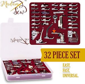 Madam Sew Presser Foot Set 32 PCS - The ONLY Sewing Machine Presser Foot Kit