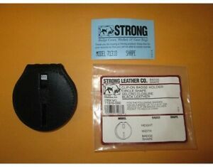 Strong Leather 71310-0002 Black Clip-On Round Badge Holder/Case