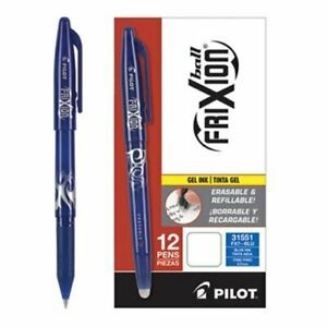 Pilot FriXion Ball Erasable Gel Ink Stick Pen, Blue Ink, .7mm, Dozen (PIL31551)