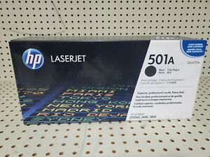 New Sealed Genuine OEM 501A HP Q6470A Black Toner Cartridge