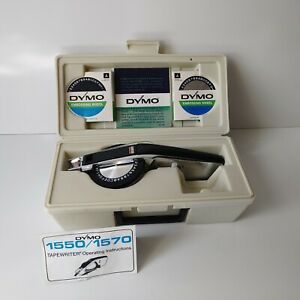 Dymo 1500 Series #1570 Chrome Label Maker Embosser w/ 3 Dials, Case, and Tape