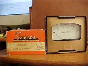 Simpson mod 29 4 1/2 inch meter reading 0-500 mA DC New-In-Box
