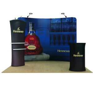 10ft curved backd wall pop up stand trade show display booth with custom print