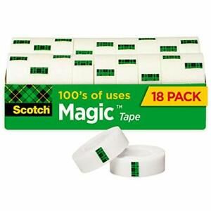 Scotch Magic Tape 18 Rolls Numerous Applications Invisible Engineered for Rep...