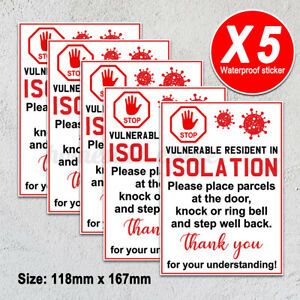 5pcs SELF ISOLATION STICKER 11cm x 16cm, Choose Craft or Vinyl, Free Aus Post