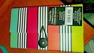 13-Pocket CouponFile STRIPES  4&#034; x 7&#034; 13 pockets MULTI NEW STUDIO C set of 2
