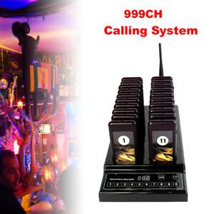 Restaurant Queuing Calling System 999 Channel Keypad 1 Transmitter+20 Receivers.