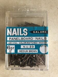 6 OZ Grip Rite 1” Long MEDIUM BROWN Panel Board Nails Ring Shank
