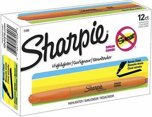 Sharpie Accent Pocket-Style Highlighters, 12 Fluorescent Orange Highlighters