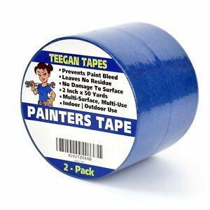 Painters Tape (2-Pack) | 2 Inch by 50 Yards | Prevents Paint Bleed | Leaves N...