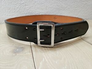 Dutyman 1031 Full Grain Leather Belt 44 Leather Belt Police Style Black Gloss #3