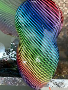 RAINBOW CARBON FIBER Water Transfer Dip Hydrographic Hydro Film 0.5x2m MULTI NEW