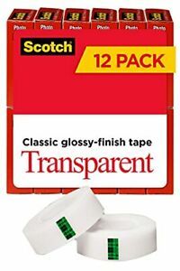 Scotch Transparent Tape 3/4 in x 1000 in 12 Boxes/Pack 600K12