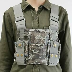 Universal Tactical Chest Harness Bag Front Pack Pouch Holster Vest Rig For Radio