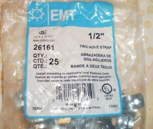 1/2&#034;Emt 2-Hole Strap 25/Bag,No 26161,  Halex Company, (2 missing) 23/bag