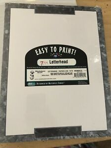 Print paper letterhead 100 Sheets, A Few Missing 24 Lb. Bond Acid Free Business
