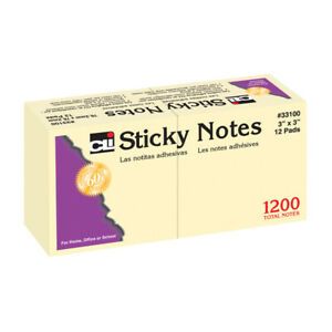 CHARLES LEONARD STICKY NOTES 3X3 PLAIN