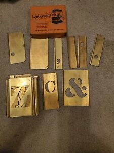 Vintage Reese&#039;s Adjustable Brass Stencils 2 1/2&#034;  Alphabet Complete .