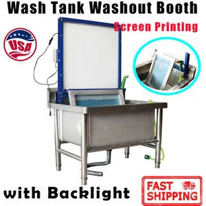 US Floor Type Stainless Steel Screen Printing Wash Tank Washout Booth Backlight