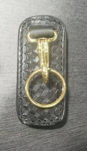Aker Leather Products Clip-On Key Holder A565-BW-B Black Basketweave