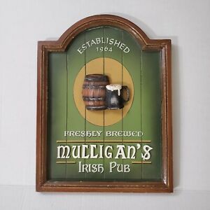 Irish Pub Wooden Sign Mulligan’s Irish Pub Bar Man Cave Irish Beer Novelty Sign