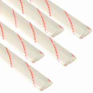5PCS Fiberglass Sleeve 10mm I.D. PVC Insulation Tubing 2.92ft White and Red