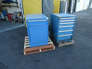 Lot of 2 Lista Tool Storage Cabinets Bench Height 6 Drawer &amp; 1-Drawer