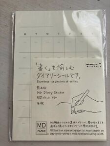 Midori MD Blank Diary Stickers For notebook Starts Monday
