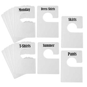 TraGoods 16 Pack White Clothing Rack Size Dividers Plus 60 Labels 1 Inch and 16