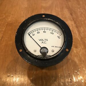 Vintage Instrument Panel Gauge Meter Volts A.C. 0-150 Steampunk Metal 