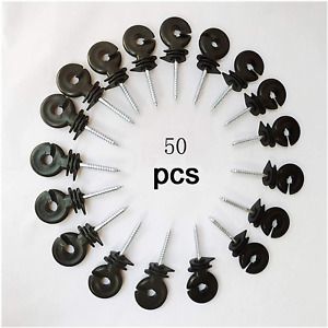50Pcs Electric Fence Insulator Screw-in Insulator Fence Ring Post Wood Post