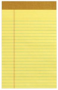 Tops Perforated Junior Pad, Canary Yellow, 24 Count
